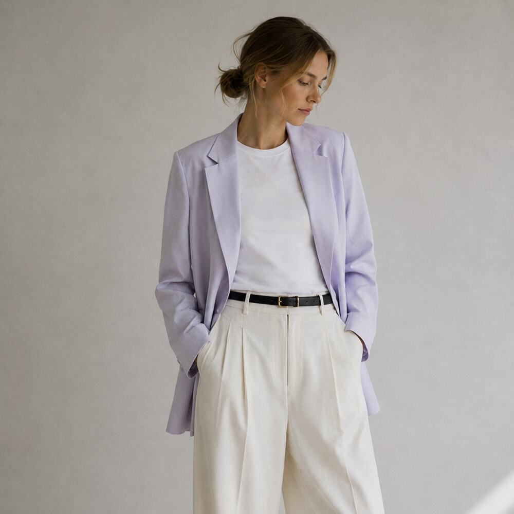 Allsaints Aleida Blazer Womens 10 Lady Lilac Long Sleeve Open Front Relaxed